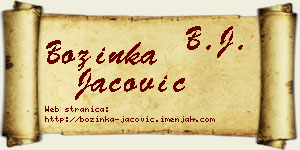 Božinka Jačović vizit kartica